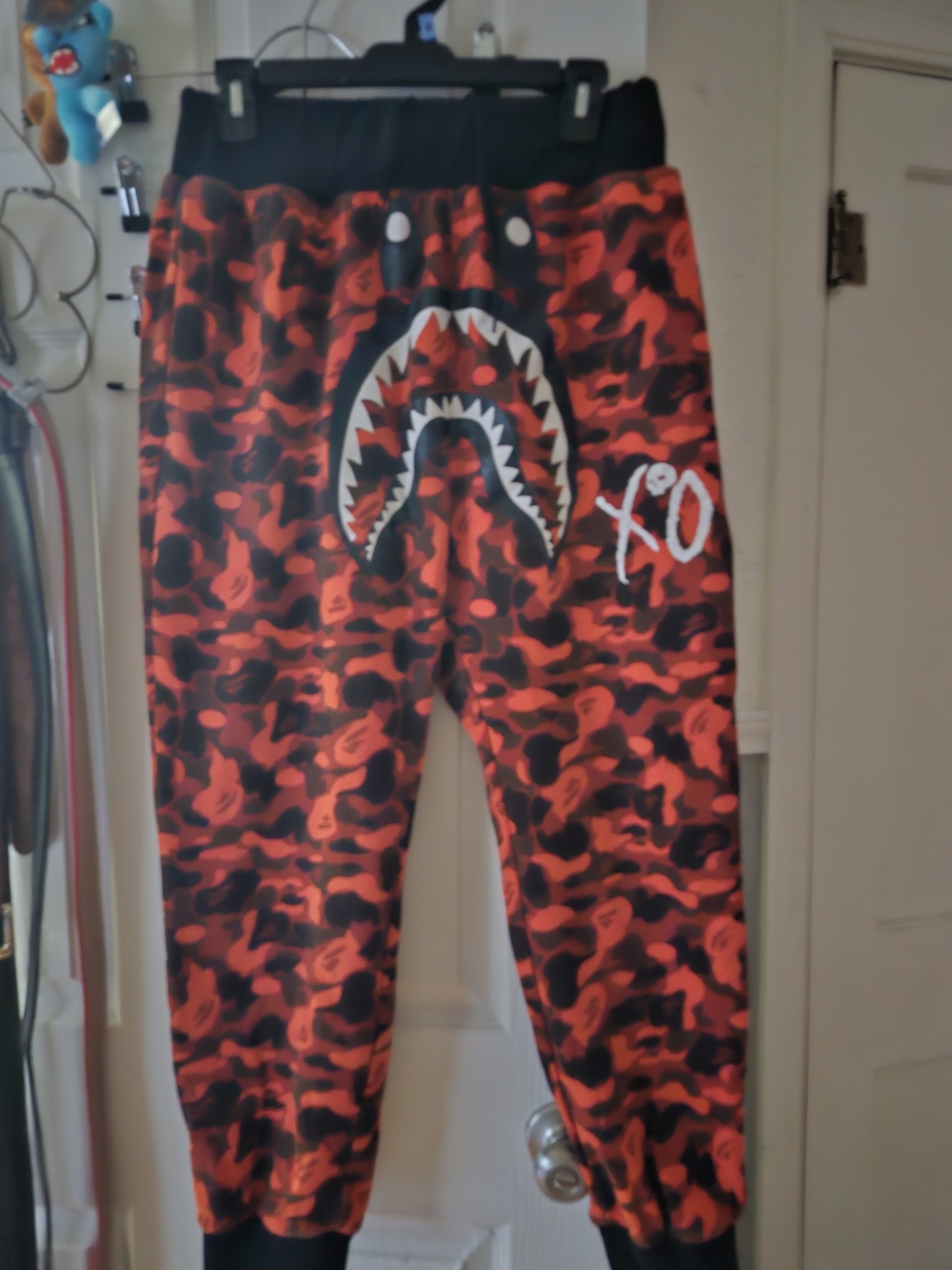 Red Camo Shark-Print Joggers